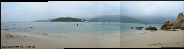 View of Isla Arapito and La Piscina from Isla Arapo Panarama